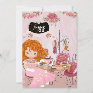 Tarjeta de agradecimiento al Fiesta del té de cump