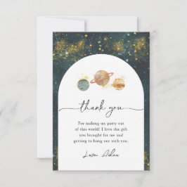 Tarjeta de agradecimiento al Fiesta espacial