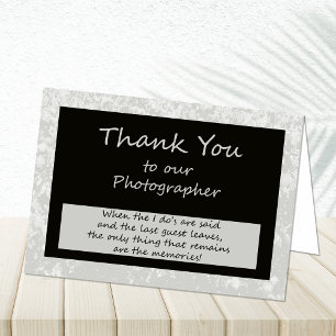 Tarjeta de agradecimiento al fotógrafo