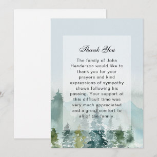 Tarjeta de agradecimiento al funeral de la Selva d