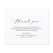 Tarjeta de agradecimiento al funeral tradicional d