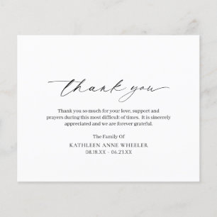 Tarjeta de agradecimiento al funeral tradicional d