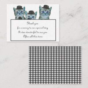 Tarjeta de agradecimiento al gato con Gorra