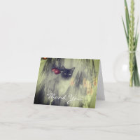 Tarjeta de agradecimiento al gato negro y blanco d
