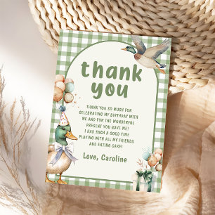 Tarjeta de agradecimiento al Green Lucky Duck Ball