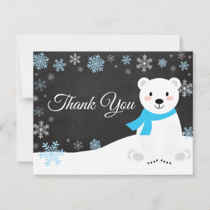 Tarjeta de agradecimiento al invierno Polar Bear S