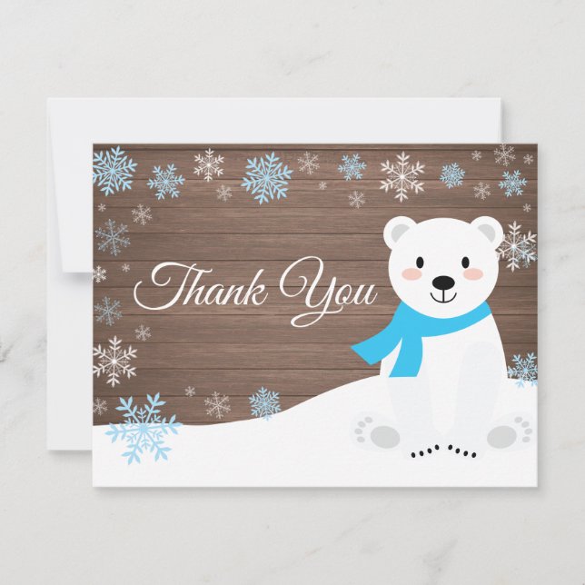 Tarjeta de agradecimiento al invierno Polar Bear S (Anverso)