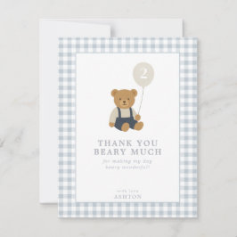Tarjeta de agradecimiento al Light Blue Gingham Te