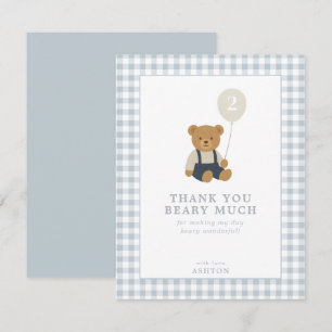 Tarjeta de agradecimiento al Light Blue Gingham Te