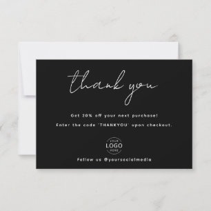 Tarjeta de agradecimiento al logotipo de script mí