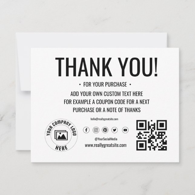 Tarjeta de agradecimiento al logotipo del personal (Anverso)