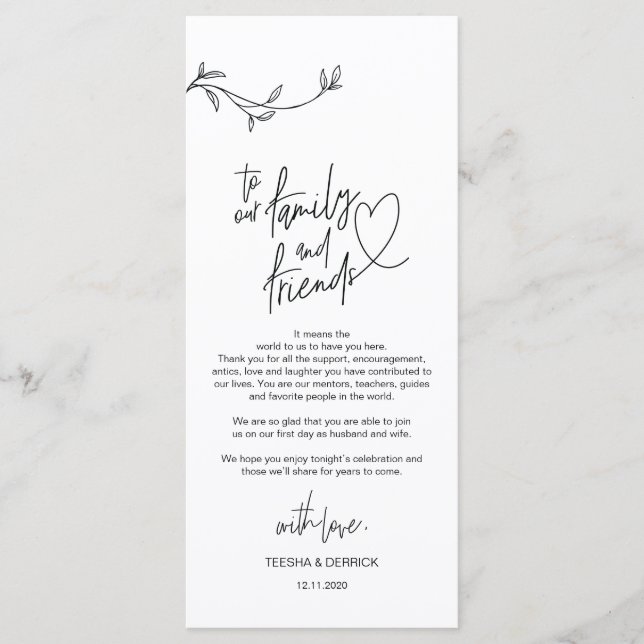 Tarjeta de agradecimiento al lugar de minimalismo  (Anverso)