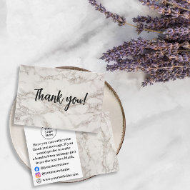 Tarjeta de agradecimiento al mármol beige