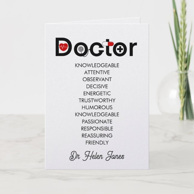 Tarjeta de agradecimiento al médico (Anverso)