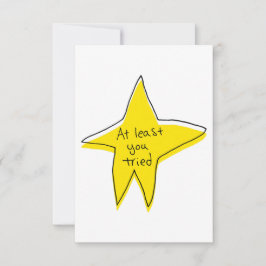 Tarjeta De Agradecimiento Al Menos Lo Intentaste - Estrella Amarilla - Tarje