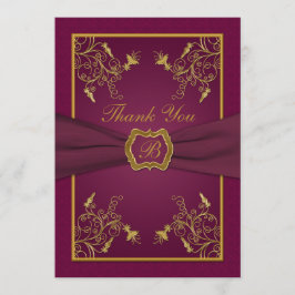 Tarjeta de agradecimiento al Monograma de Oro y Vi