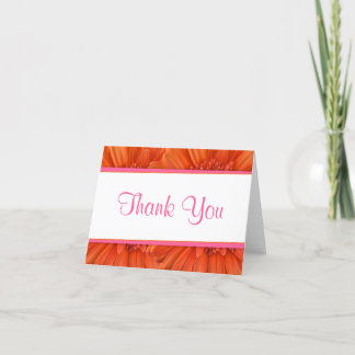 Tarjeta de agradecimiento al naranja Pink Gerbera 