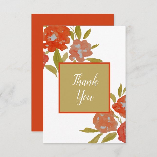 Tarjeta de agradecimiento al Naranja Rojo Bohemian (Anverso / Reverso)