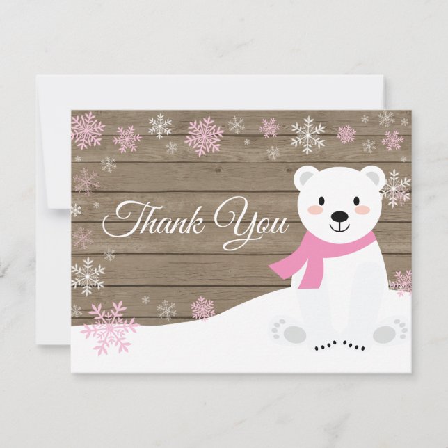 Tarjeta de agradecimiento al Oso Polar de Invierno (Anverso)