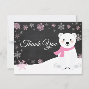 Tarjeta de agradecimiento al Oso Polar de Invierno