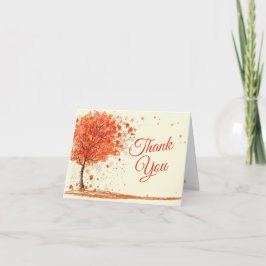 Tarjeta de agradecimiento al otoño, ducha de novia