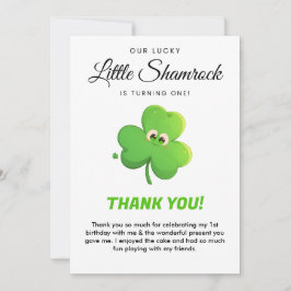 Tarjeta de agradecimiento al pequeño y afortunado 