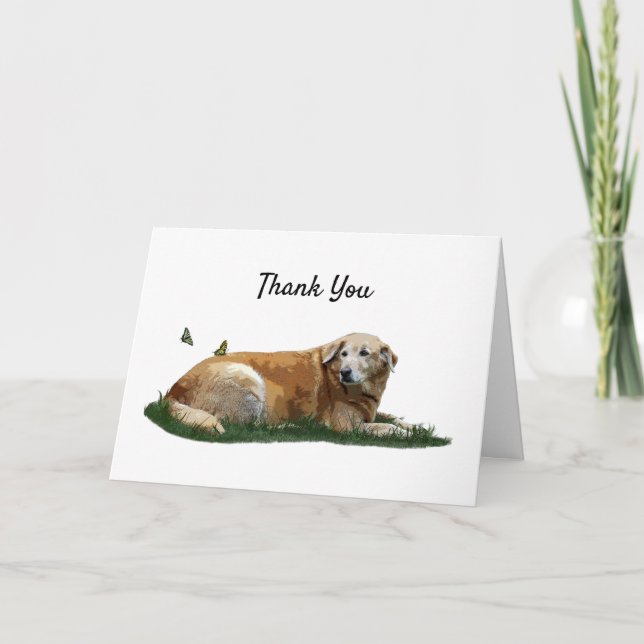 Tarjeta de agradecimiento al perro de raza mixta L (Anverso)