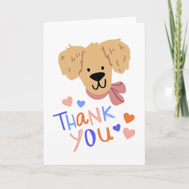 Tarjeta de agradecimiento al perro, tarjeta de agr (Anverso)