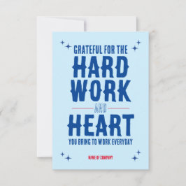 Tarjeta de agradecimiento al personal del empleado