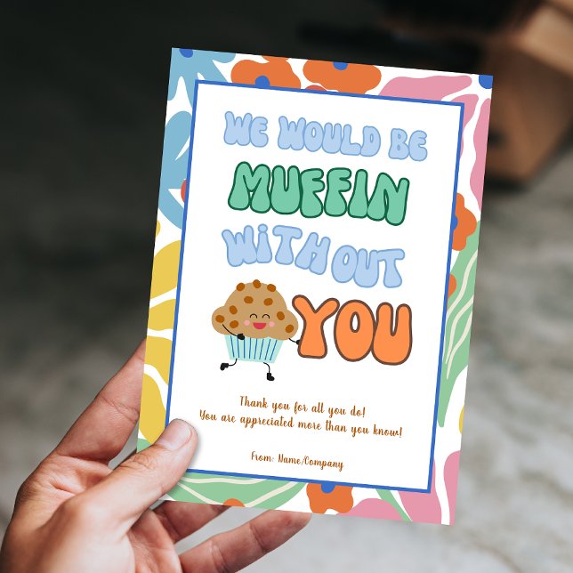 Tarjeta de agradecimiento al personal del equipo d (Fun Business Team Employee Staff Thank You Card)