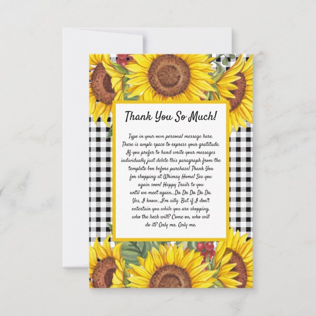 Tarjeta de agradecimiento al personalizado - Black (Anverso)