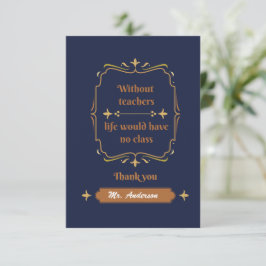 Tarjeta de agradecimiento al profesor clásico de o