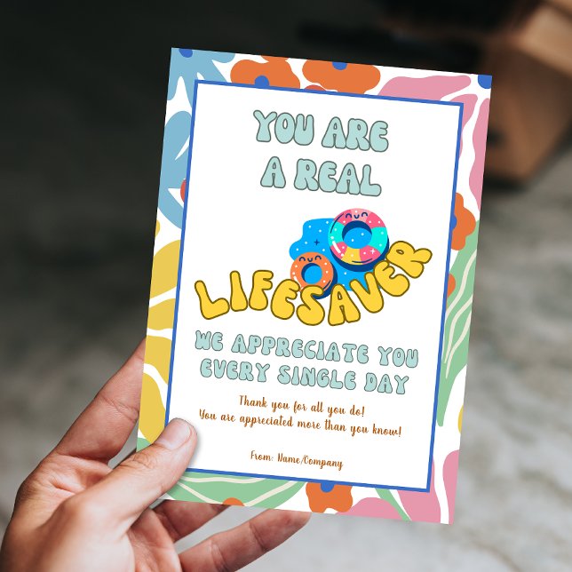 Tarjeta de agradecimiento al profesor de divertida (Fun Teacher Volunteer Colleague Thank You Card)