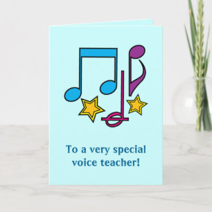 Tarjeta de agradecimiento al profesor de voz