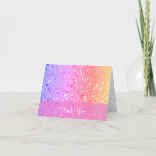 Tarjeta de agradecimiento al Purpurina arcoiris