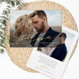 Tarjeta de agradecimiento al Relieve metalizado do