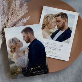 Tarjeta de agradecimiento al Relieve metalizado do