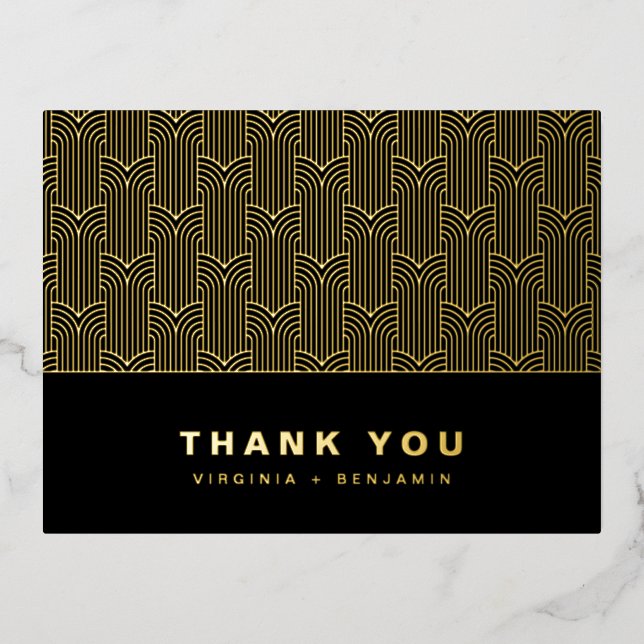 Tarjeta de agradecimiento al Relieve metalizado mo (Anverso)