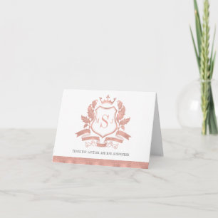 Tarjeta de agradecimiento al Rosa clásico Escudo d