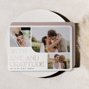 Tarjeta de agradecimiento al Rosa de amor y gratit