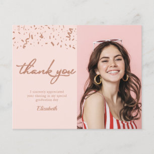 Tarjeta de agradecimiento al Rosa de Oro de Gradua