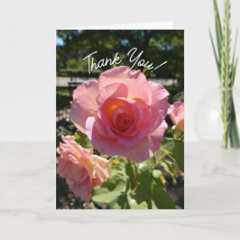 Tarjeta de agradecimiento al Rosa de té rosado rad