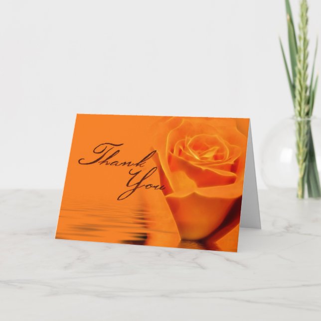 Tarjeta de agradecimiento al Rosa naranja (Anverso)
