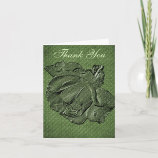 Tarjeta de agradecimiento al Rosa Verde Floral Art