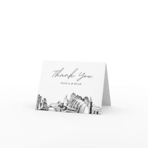 Tarjeta de agradecimiento al Skyline Sketch Blank 