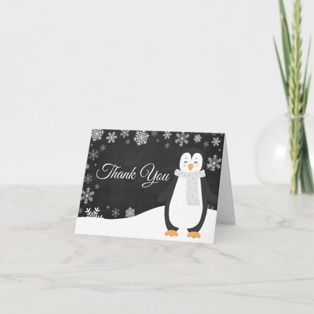Tarjeta de agradecimiento al Snowflake del pinguin (Anverso)