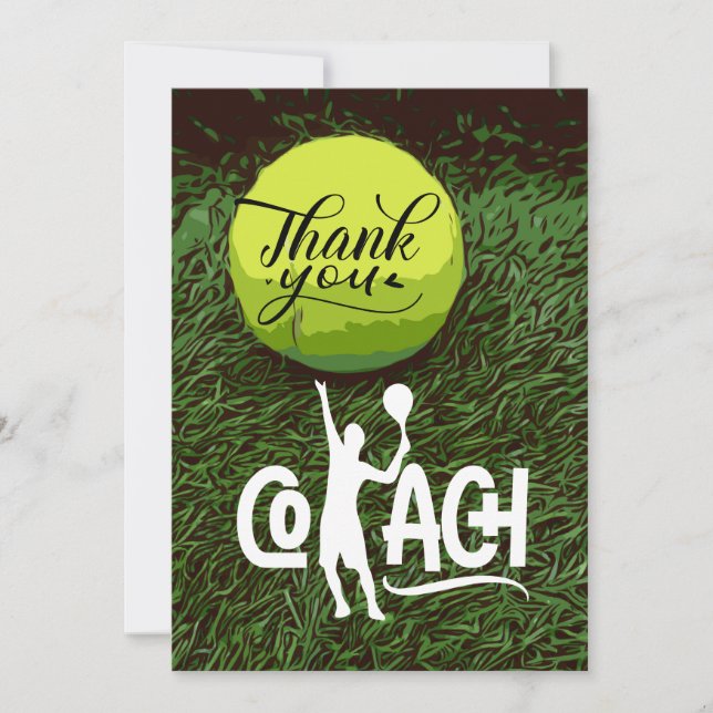 Tarjeta de agradecimiento al Tennis Coach (Anverso)