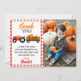 Tarjeta de agradecimiento al Tractor de Calabaza R