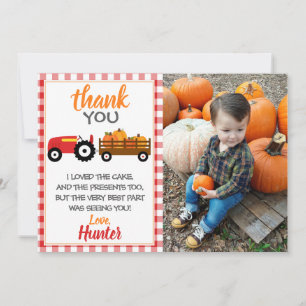 Tarjeta de agradecimiento al Tractor de Calabaza R