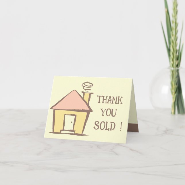 Tarjeta de agradecimiento al vendedor inmobiliario (Anverso)